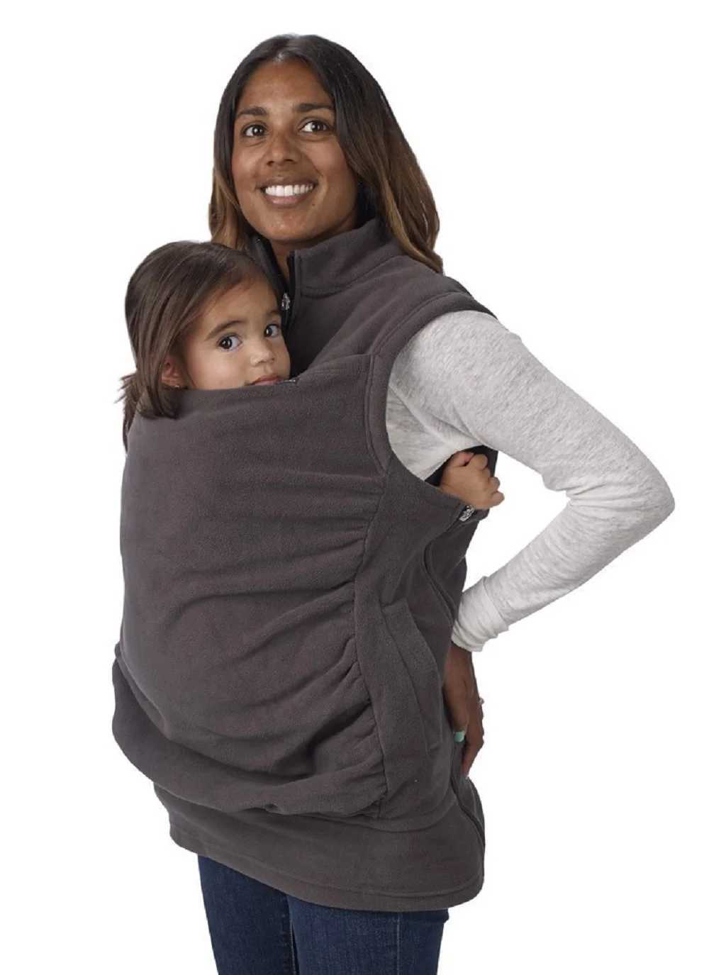 Daddy Mom Kangaroo Baby Carrier Jacket Coat Maternity Clothes Fall Winter Carry Baby Thick Vest Sleeveless Sweatshirt Outerwear W250207