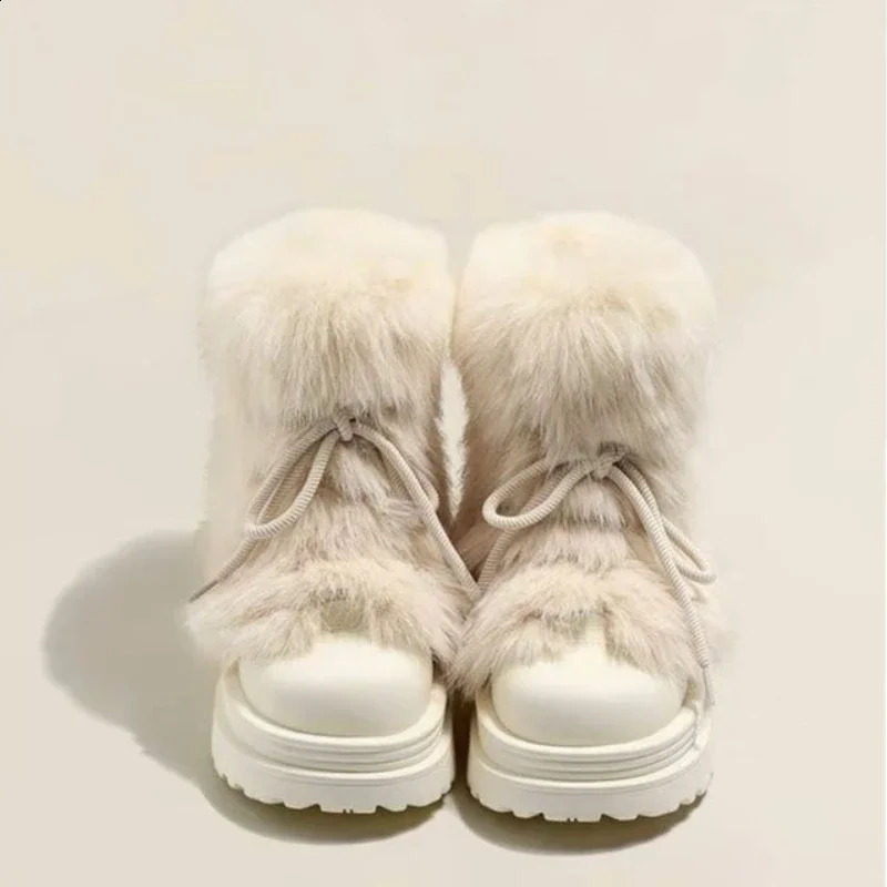 Winter Warm Platform Boots High Quality Women Slip-on Round Toe Snow Boots Casual Mid-Calf Boots Comfortable shoes for women 250122