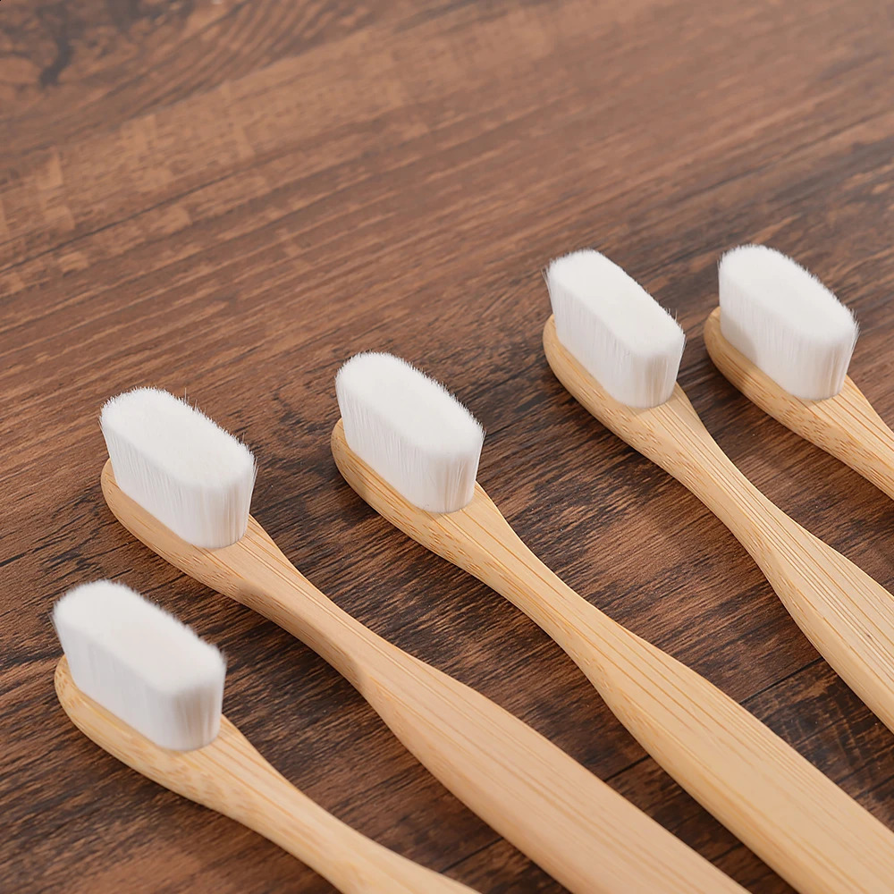 10 Pcs Ultra Fine Soft Hair Eco Friendly Travel Toothbrush Soft Fiber Nano Manual Toothbrush Vegan Teeth Oral Hygiene Care Tools 250206