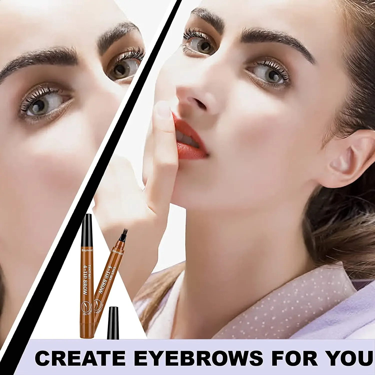 4 Fork Eyebrow Pencil Natural Waterproof Anti-sweat Lasting Liquid Does Not Faint Dye Extremely Fine Eyebrow Pencil Makeup Tool 250206