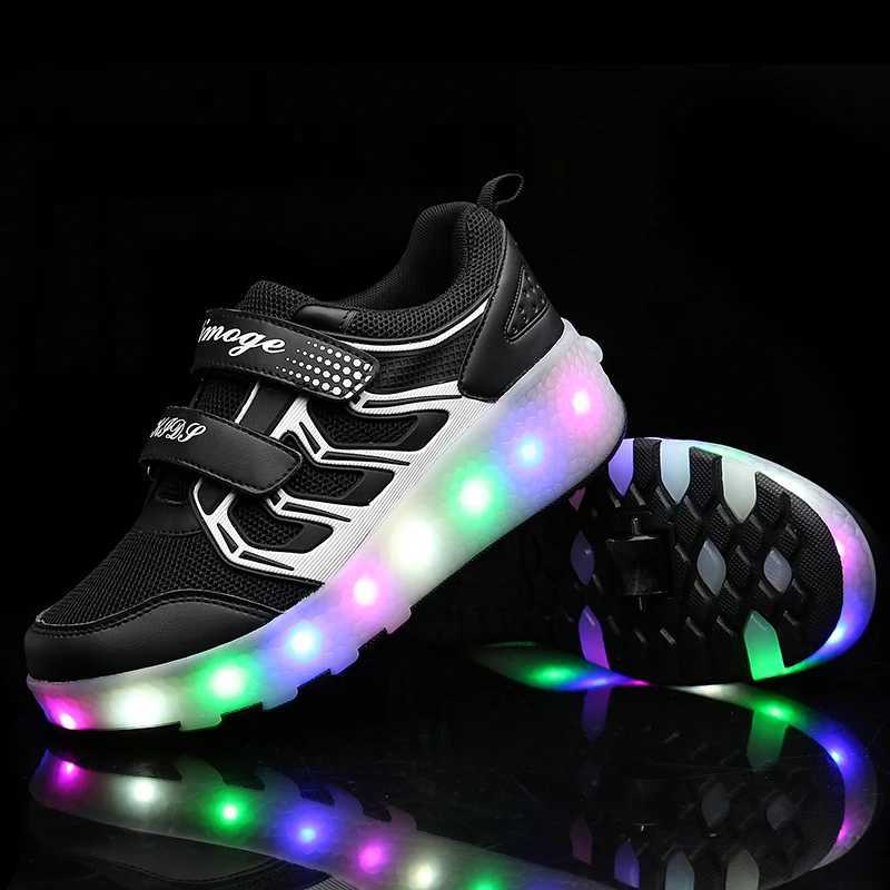 Skating Shoes For Childrens Spring New Luminescent Sports Shoes With Wheels Casual Outdoor Sports Birthday Gift W250207