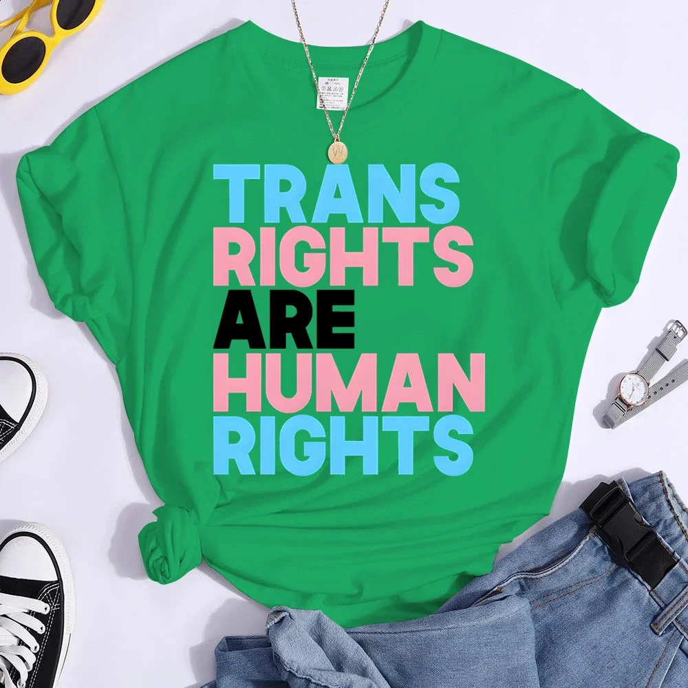 Trans Rights Are Human T Shirt LGBT Pride Personality Tops Tee Gay Transgender Shirts Month Gift Streetwear 250120