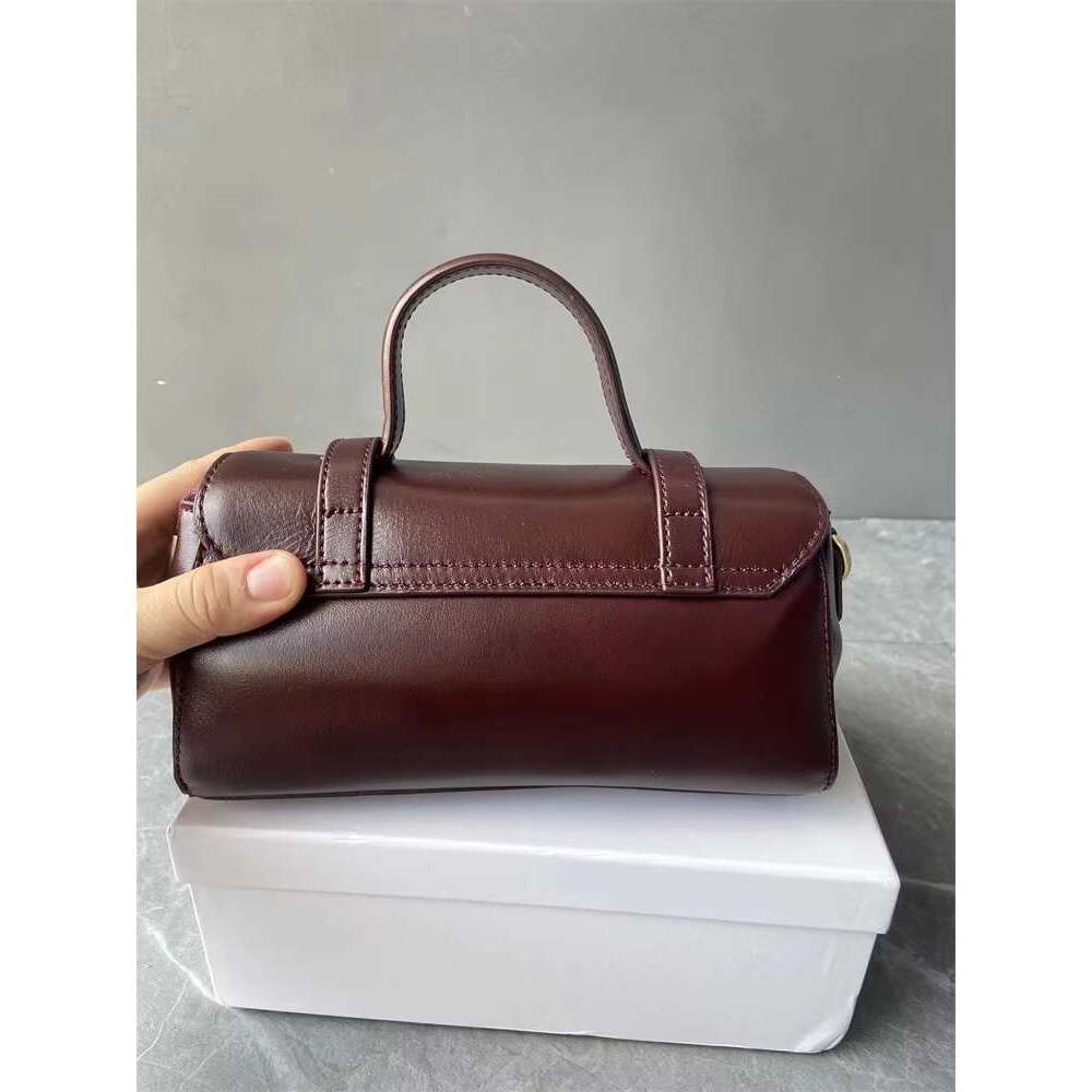Cowskin Genuine Leather Messenger Women Small Tote Handbag Hasp Vintage Single Shoulder Bag Office Ladies Crossbody Bags