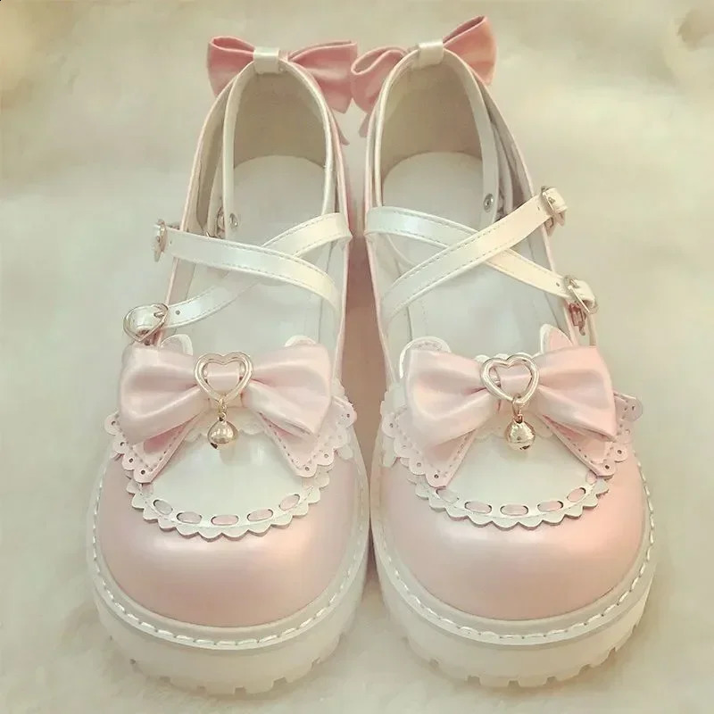 Ankle Buckle Strap Sweet Sandal Japanese Style Bow Kawaii Chic Round Toe Shoes Summer College Cute 250118