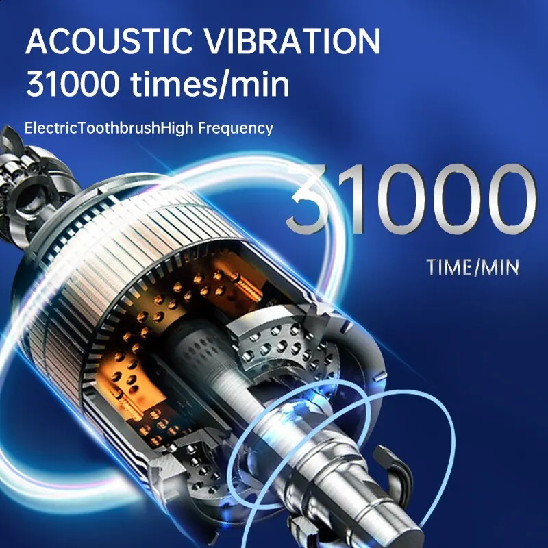 Jianpai Adult Male and Female Electric Toothbrush Hollow Cup Motor Type-c Charging 5-gear Mode Sonic Electric Toothbrush 250206