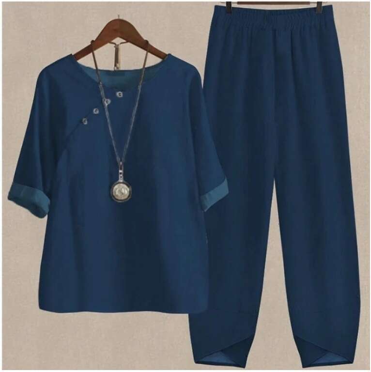 Popular Spring Women's Five Sleeve Printed Top and Pants Two Piece Set 2024 Versatile New Trendy Clothing Ins