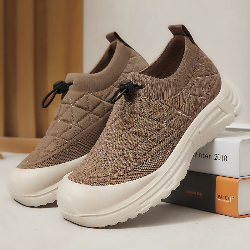 Women Casual Shoes Thick Sole Anti-slip Simple Style Versatile Running Driving Triple Black Khaki Purple Free shipping