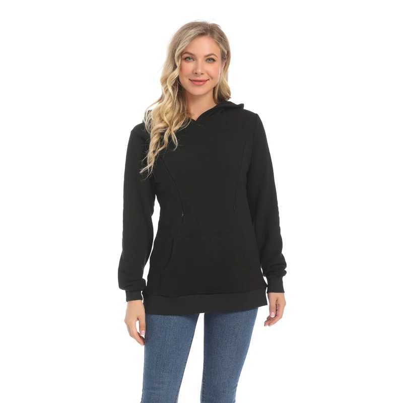 New Winter Maternity Hoodie Breastfeeding Clothes Warm Fleece Pregnant Sweater Zipper Feeding Opening Big Size S TO XXXL W250207