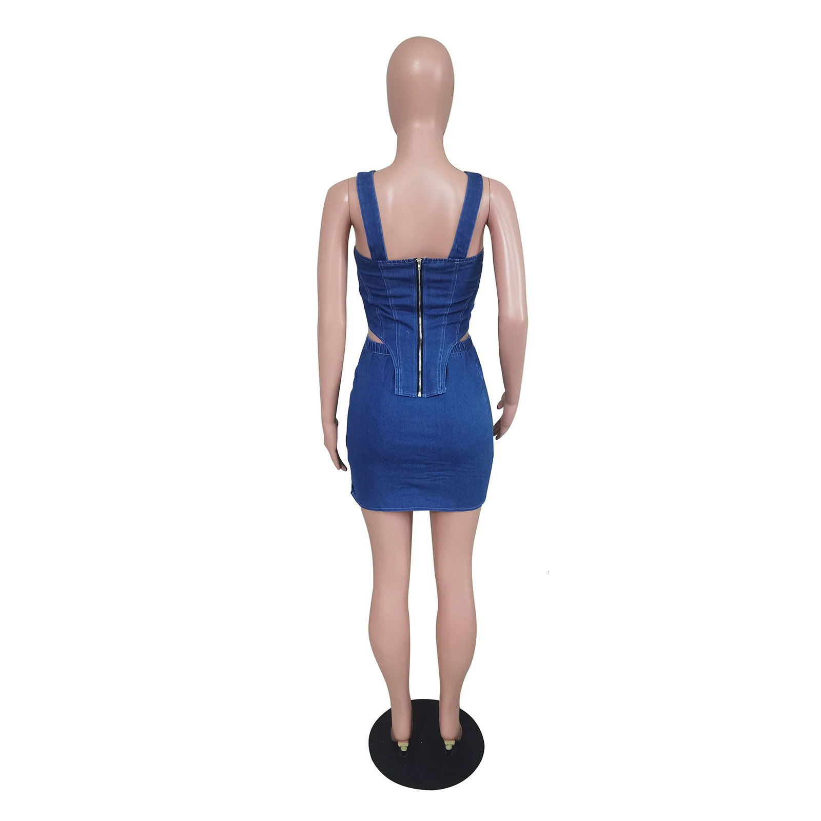 Elegant Denim Womens Set Bodycon Midi Mini Skirt Suit and Tank Top Street Jeans Two 2 Piece Set Summer Outfits 250207