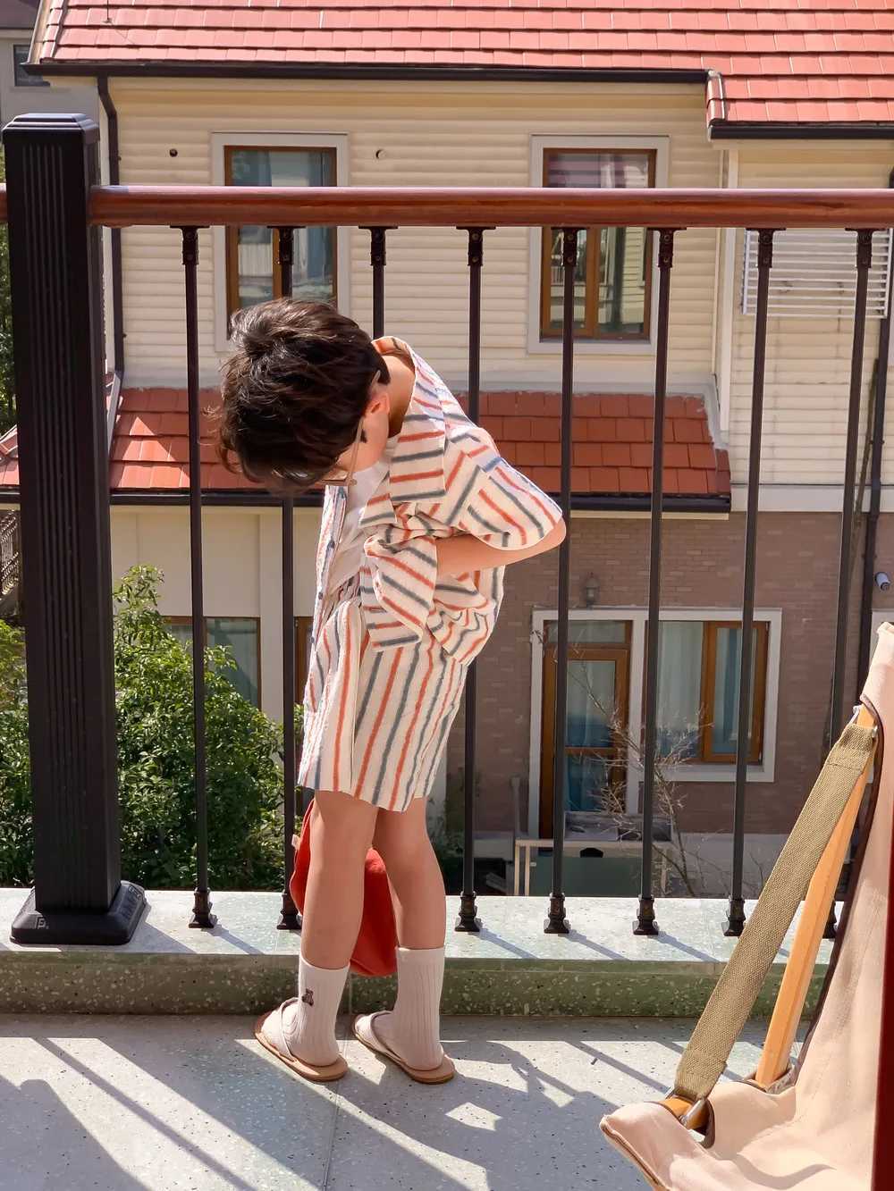 Brother Sister 2023 Summer Striped Boy Clothes Set Girl Striped Dress Korean Style family matching outfits Sibling look W250207