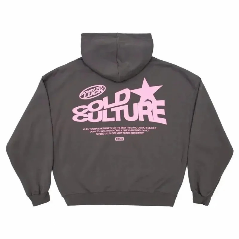 Trend Mens and Womens Pure Cotton Printed Fallow Hoodie Street European American Fashion 250207