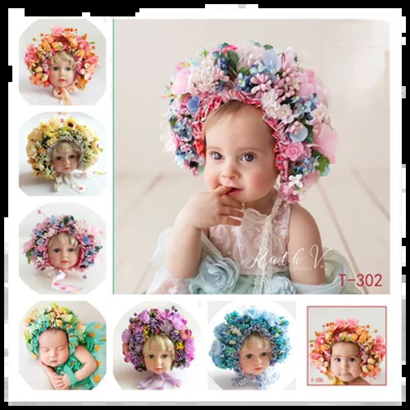 Childrens Crown Headband Hair Accessories Baby born Po Shoot Head Flower Baby Girls Bridal Floral Flower Wreath Hairband 250206