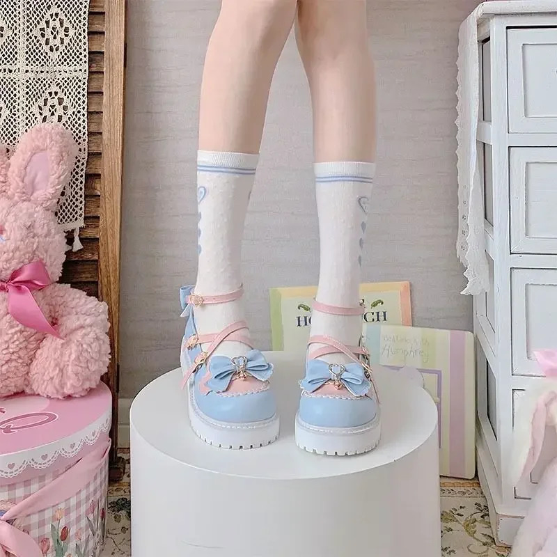 Ankle Buckle Strap Sweet Sandal Japanese Style Bow Kawaii Chic Round Toe Shoes Summer College Cute 250118