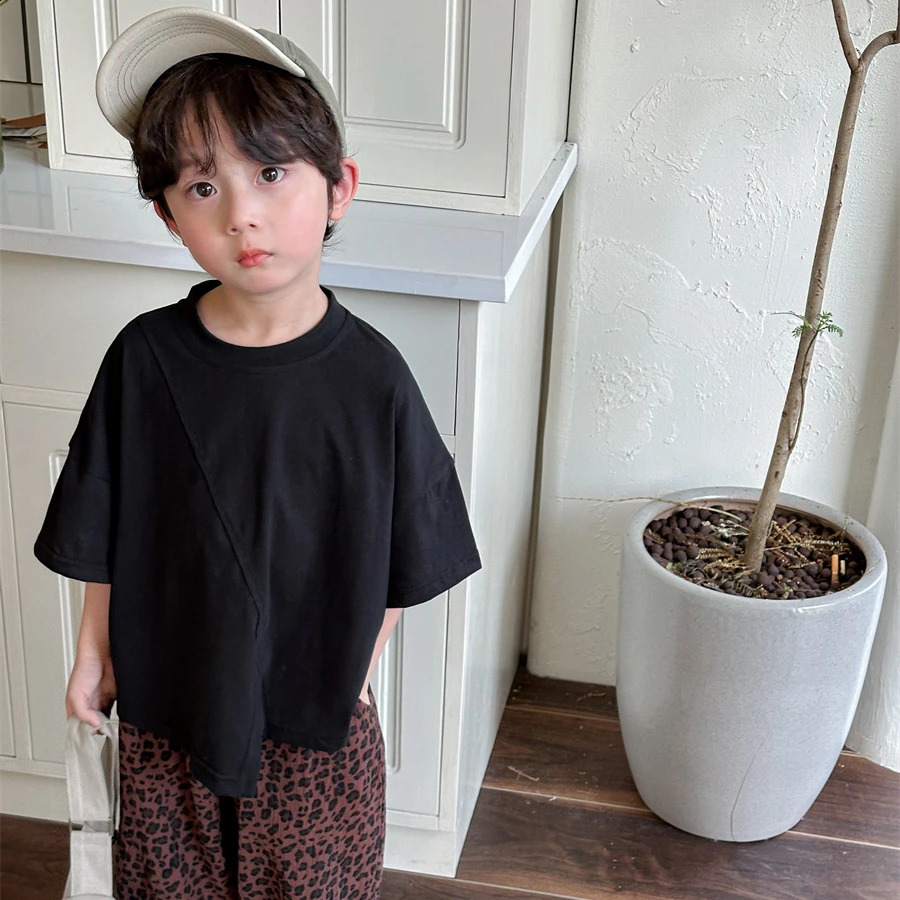 Summer Fashion Children Cotton T Shirts Cute Baby Girls Short Sleeve Tee Shirt Loose Korean Style Kids Tops Boys Casual Clothes 250207