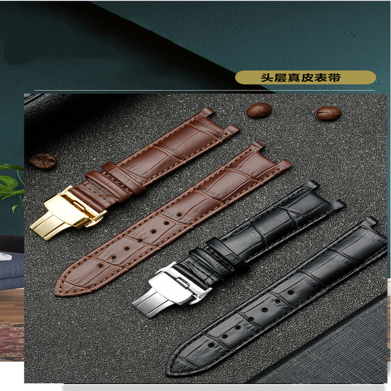 Genuine Leather Watchband for GC 22*1m 20*11mm Notched Strap Withstainless Steel Butterfly Buckle Men and women watch belt 250121