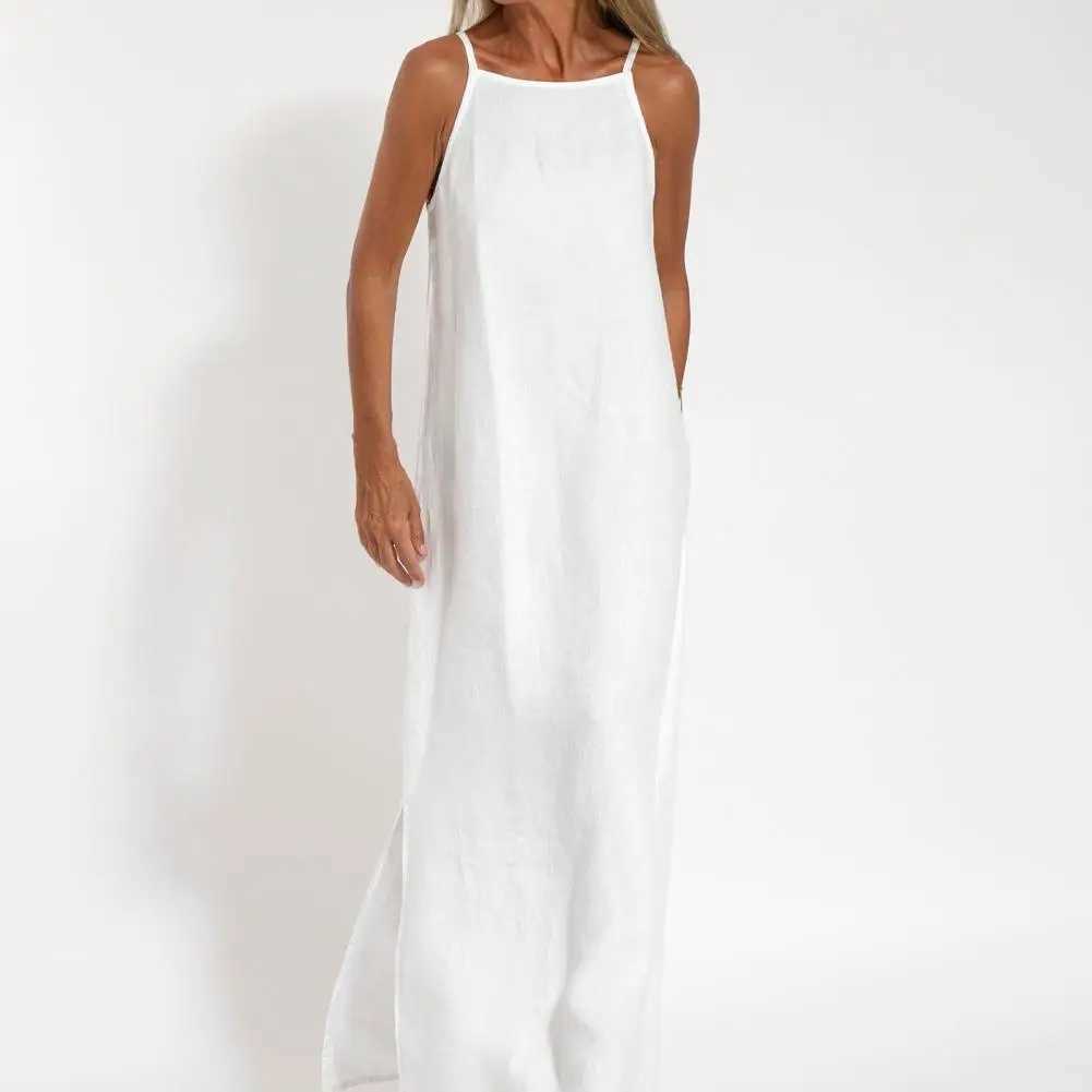 Lady Long Dress Stylish Shoulderless Maxi Dress Ankle Length Soft Casual with Side Split for Summer Beach DressXJ2500207