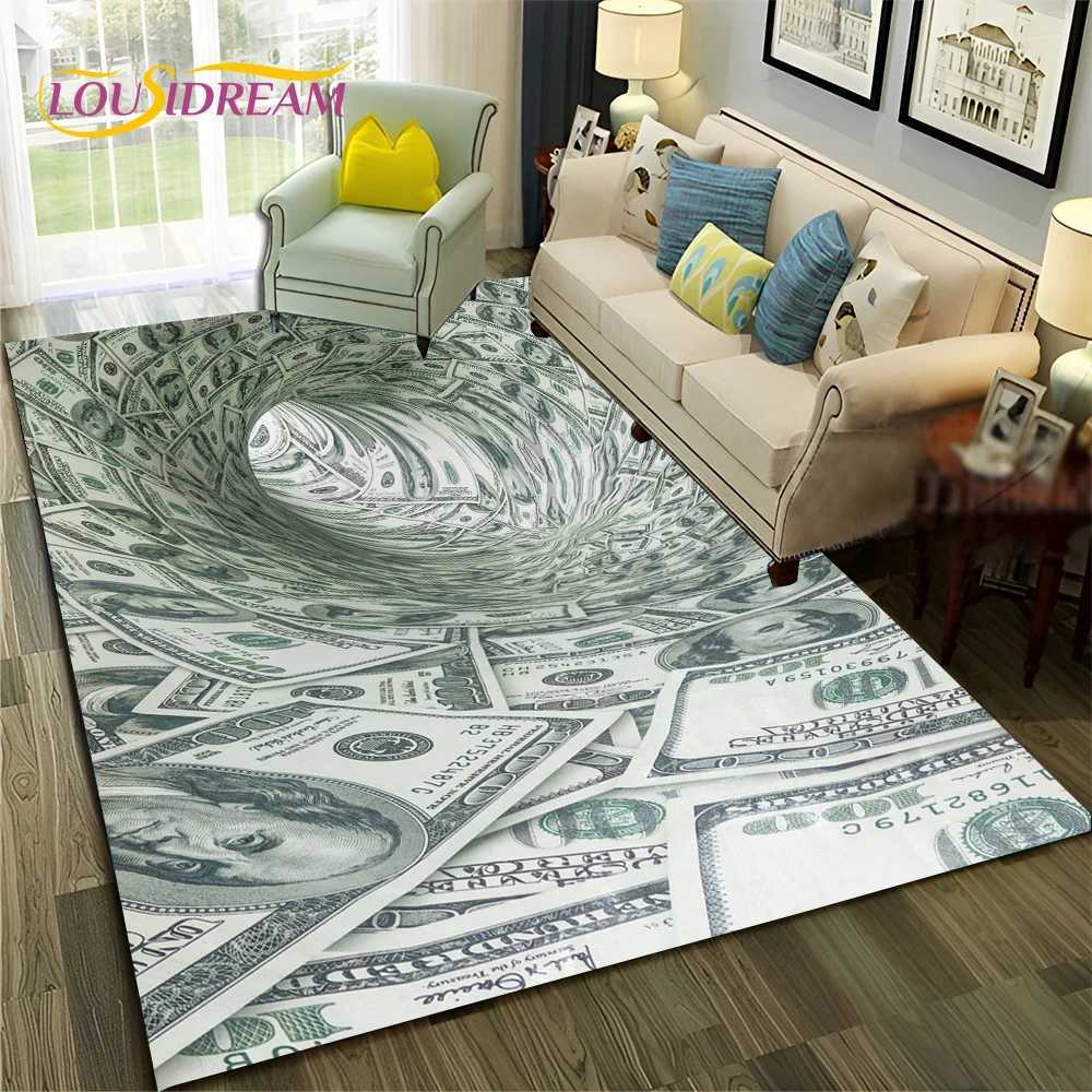 3D Dollar Euro Money Rich Pattern Carpet Rug for Home Living Room Bedroom Sofa Doormat DecorChild Area Rug Non-slip Floor Mat Z250207