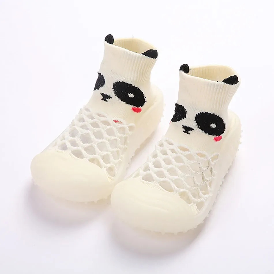 born First Walkers Infant Toddler Cartoon Pandas Shoes Baby Rubber Non Slip Shoes Baby Boy Girl Elastic Socks Shoes 0-4Years 250207
