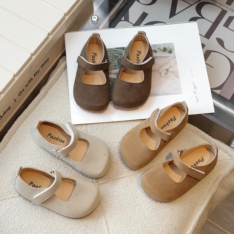 Jogerli Girls Spring Autumn Childrens Mary Jane Small PU Leather Shoes Retro Princess Loafer Soft Sole Baby Flats 250206