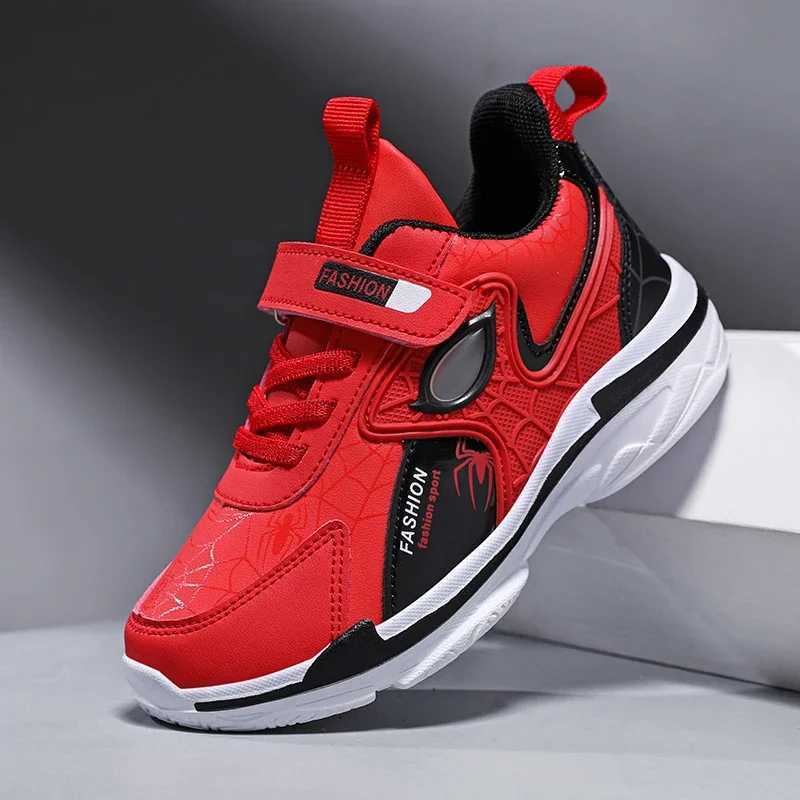 Brand childrens spider sports shoes boys waterproof sports shoes outdoor anti slip tennis shoes lightweight and casual running shoes W250207