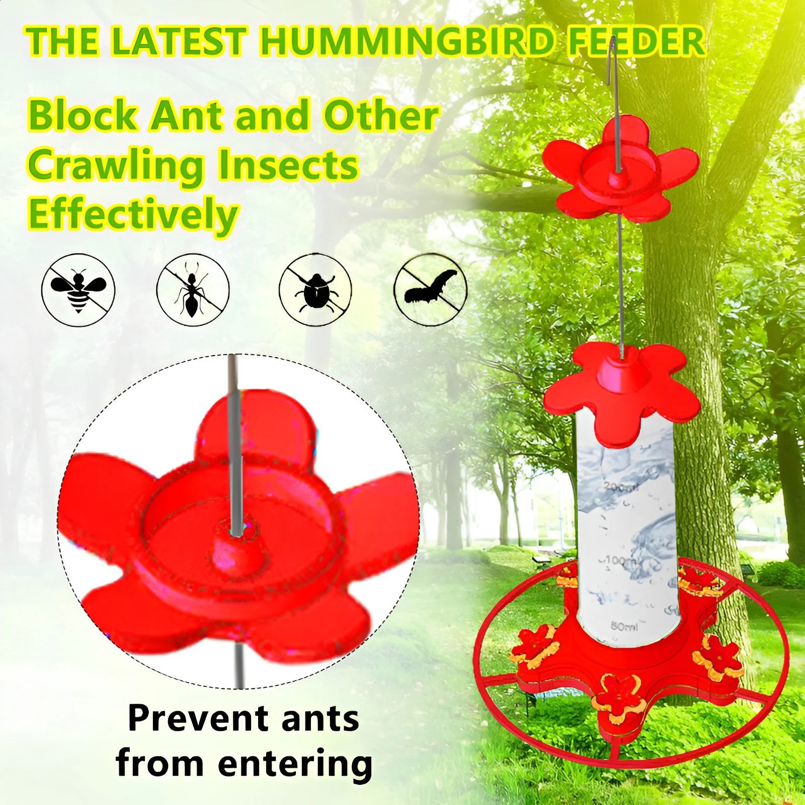 Garden Hummingbird Drinker Hanging Outdoor Bird Feeder Drinker Anti-ants Leakproof Easy To Clean Outdoor Garden Decoration 250207