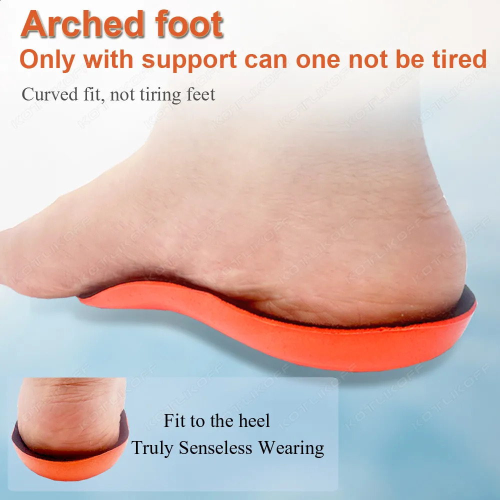 Heel Inserts For Plantar Fasciitis Flat Feet Arch Support Orthopedic Insole Elastic Shock Absorption Sneakers Half Shoe Pad 250120