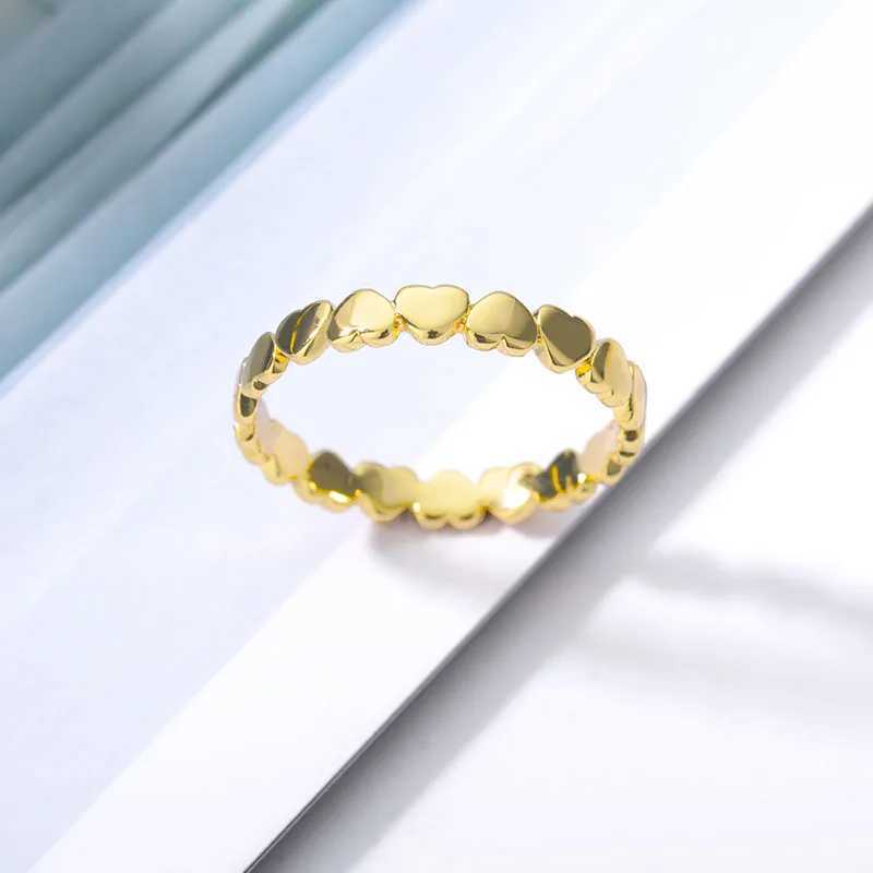 Cute Simple Heart Rings for Women Men Stainless Steel Gold Color Love Finger Rings Couple Wedding Jewelry Christmas Gift W250207