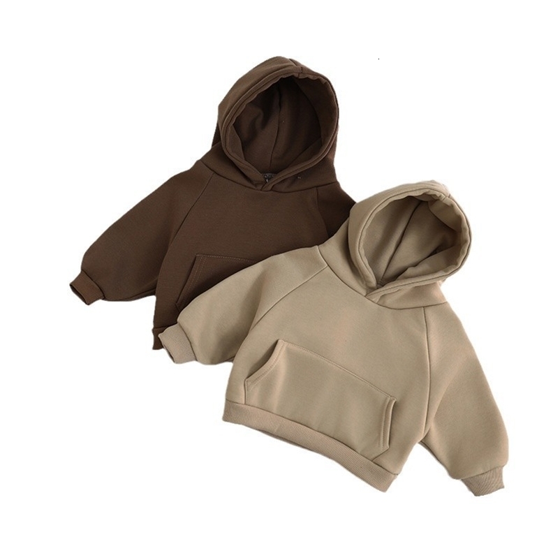 Spring Autumn Infant Baby Boys Warm Pure Color Cotton Long Sleeve Kid Boy Pullovers Large Pockets Little Boy Hoodies 250121