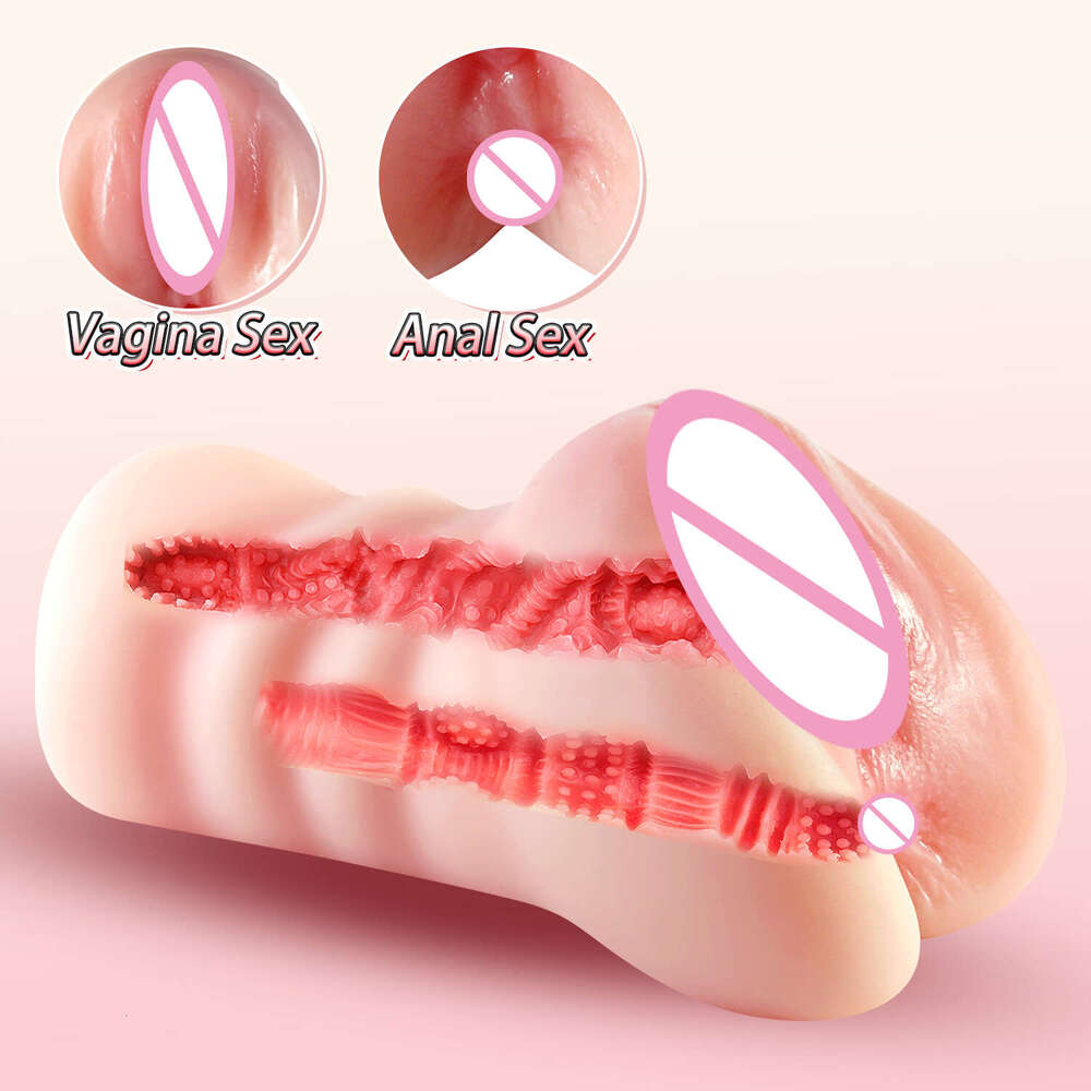 2 In 1 Male Masturbator Realistic Vagina Toys For Pocket Pussy Silicone Artificia Anal Masturbation Sex Tool for Men