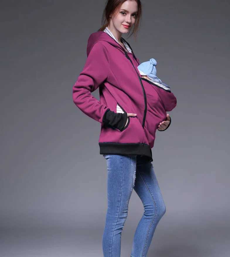 European and American popular multifunctional three in one kangaroo hooded womens hoodie parenting bag detachable W250207