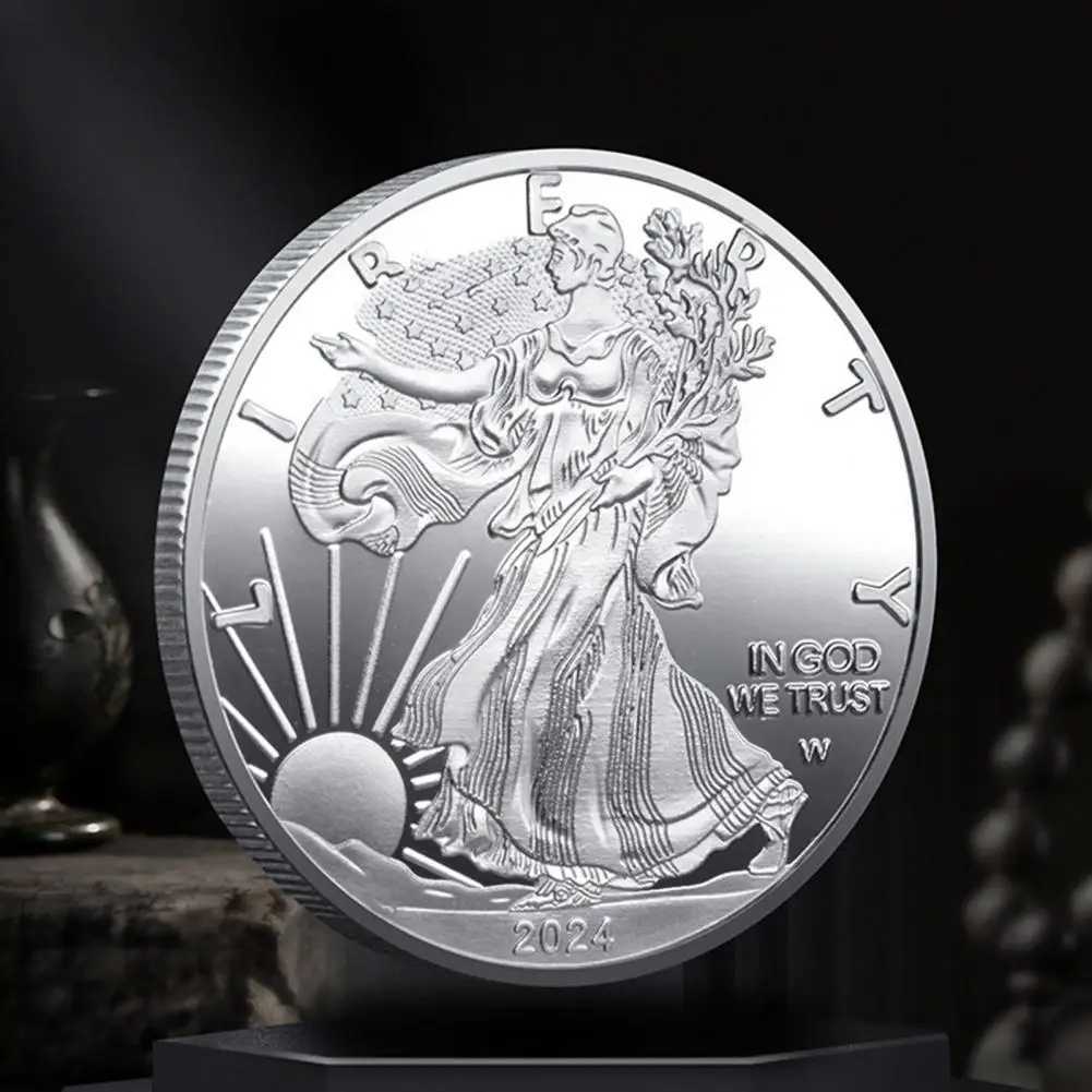 Commemorative Eagle Medal 2024 Statue of Liberty Commemorative Silver American Eagle Metal Collection Coin Festival W250207