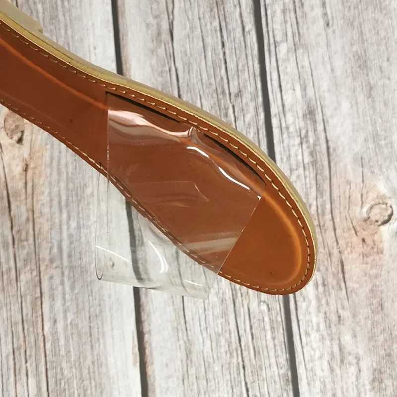 High Quality Fi Summer Women Slippers Clear Transparent Slip- Jelly Shoes Ladies Flat Beach Outdoor Holiday SlidesXJ250207