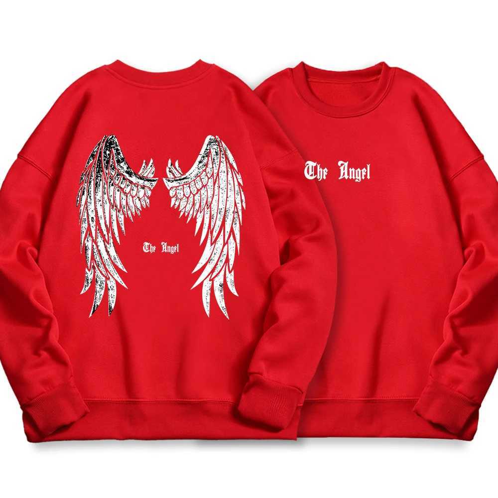 Angel Wings Printed Hoodie Mens Fashion Wool Warm Casual Clothing Comfortable Autumn Sweatshirt Hoodie W250207