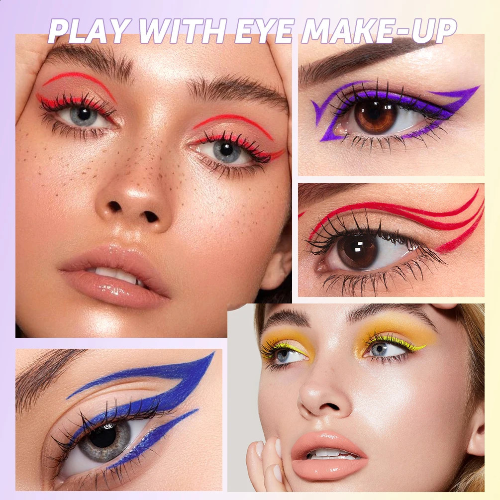 QI High Pigment Eyeliner Pencil Waterproof Smudgeproof Makeup Eye Liner Liquid Black Eyeliner Quick Drying Eyes Cosmetics 250206