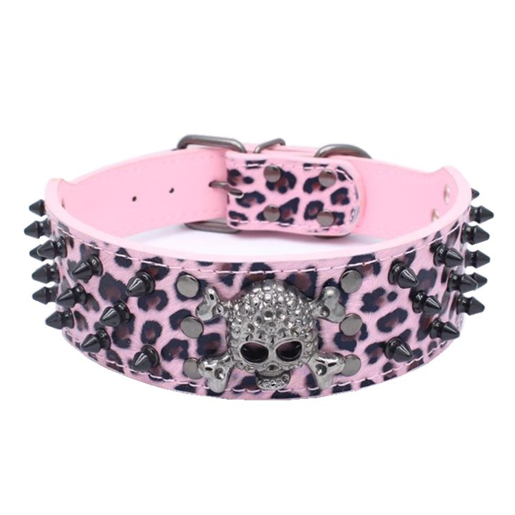 Black Gold Tie Nail Dog Collar Skull Rivet Pet Collar Anti Bite Dog Spiked Studded Large Chain Traction