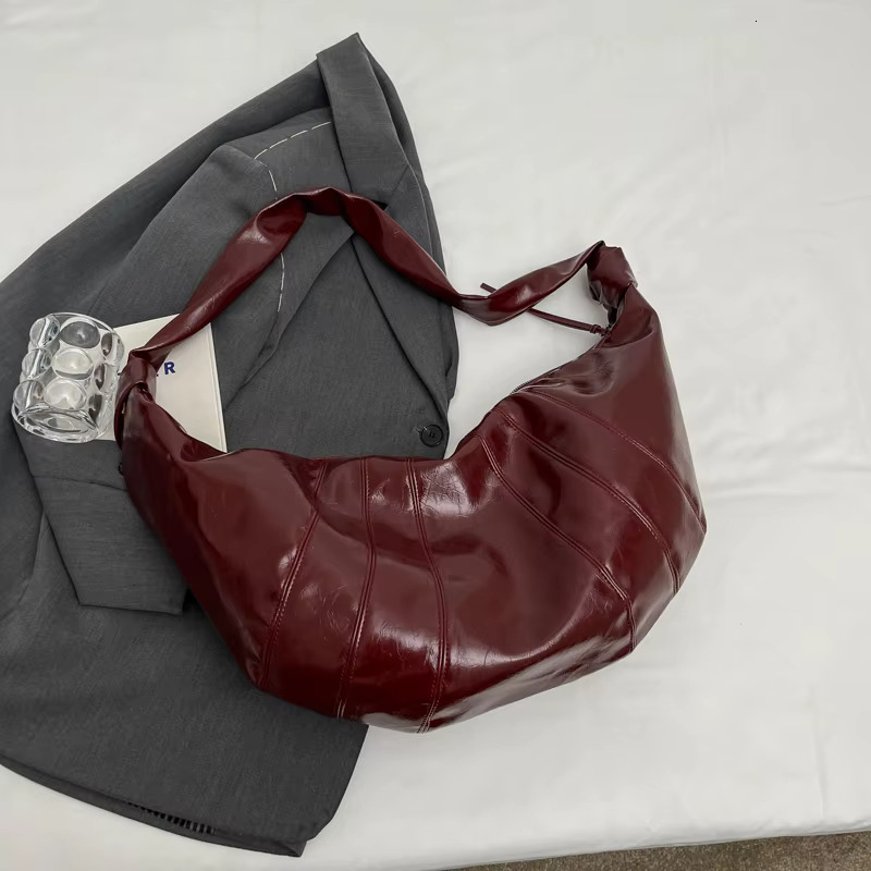 MOODS Crescent Shoulder Bags For Women 2024 Winter New Crossbody Soft PU Leather Large Capacity Shopper Tote Hobo Bag Female PU Casual