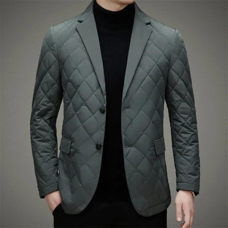 Down Suit Men White Duck Business Mens Jacket Turndown Collar Winter Coat Dress Puffer Outwear Clothing JK036 250109