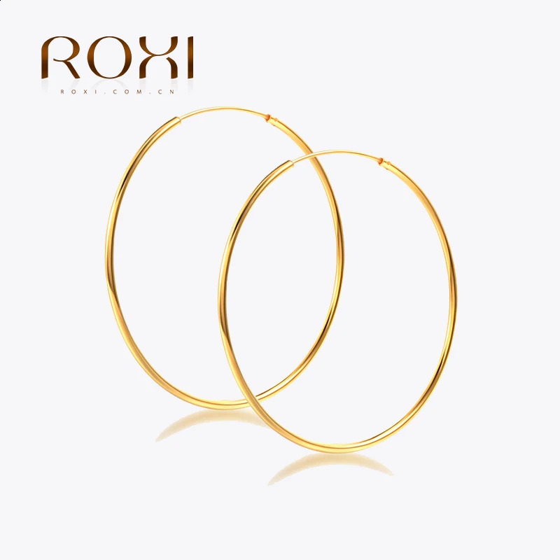 ROXI Minimalism Thin Round Hoop Earrings For Women 925 Sterling Silver Earrings Jewelry Big Hoop Pendientes Plata 925 Earring 250207