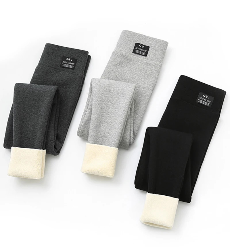 2024 Winter Women Pants Thermal Fleece Thicken Leggings High Waist Ribbed Leggings Women Solid Comfortable Warm Stretchy Leggins 250207