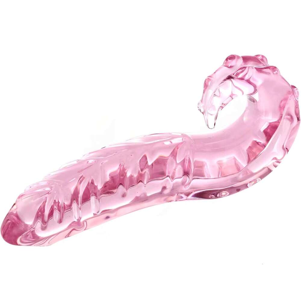 Female Adult Sex Simulation Dildo Tongue Crystal Erotic Glass Masturbator Anal Plugs Rear End Toys