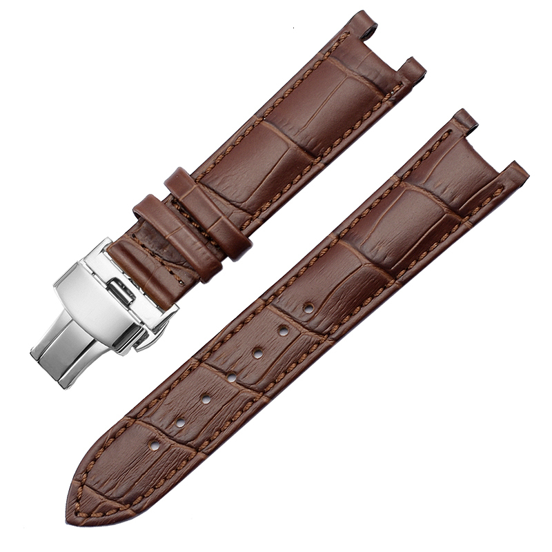 Genuine Leather Watchband for GC 22*1m 20*11mm Notched Strap Withstainless Steel Butterfly Buckle Men and women watch belt 250121