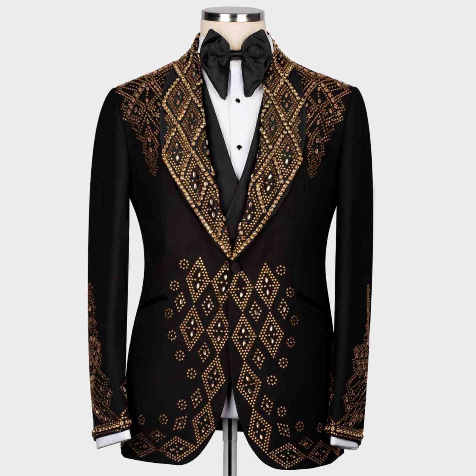 2025 New Fashion Two-pieces Handsome Slim Fit Groom Tuxedos Mans Suits One Button Business Casual Suit Shawl Lapel Beading Bridegroom Tailor Custom Ma