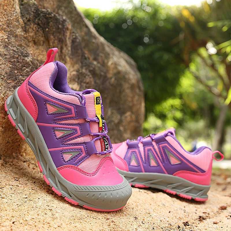 Childrens hiking shoes boys fashionable tactical sports shoes childrens outdoor sports shoes rubber anti slip hiking shoes W250207