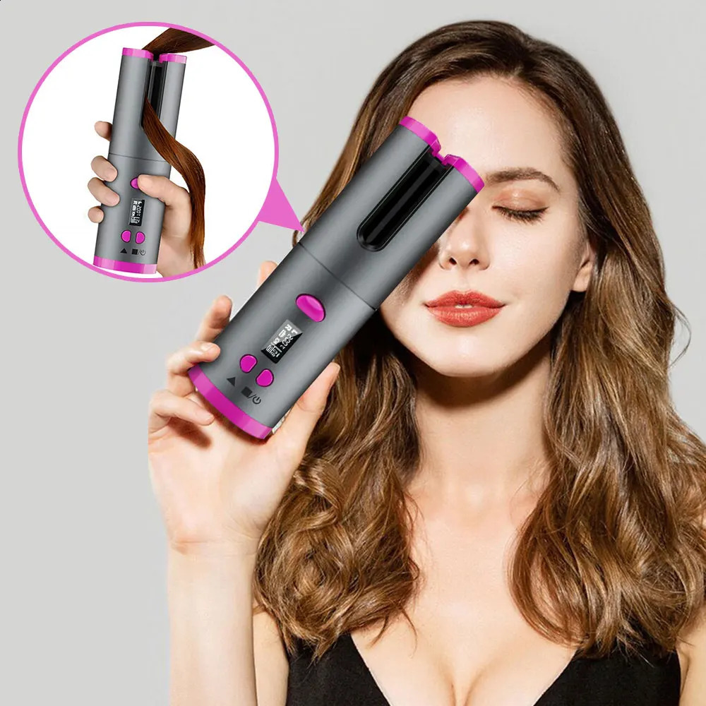 Hair Curler Set Cordless Automatic Rotating Hair Curler Curling Iron LED Display Temperature Adjustable Styling Tools Wave Styer 250206