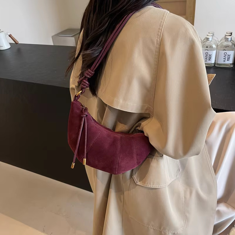 Retro Solid Color Splicing Leather Shoulder Women Korean Fashion Handbags And Purses Lady Crossbody Bag PU Casual