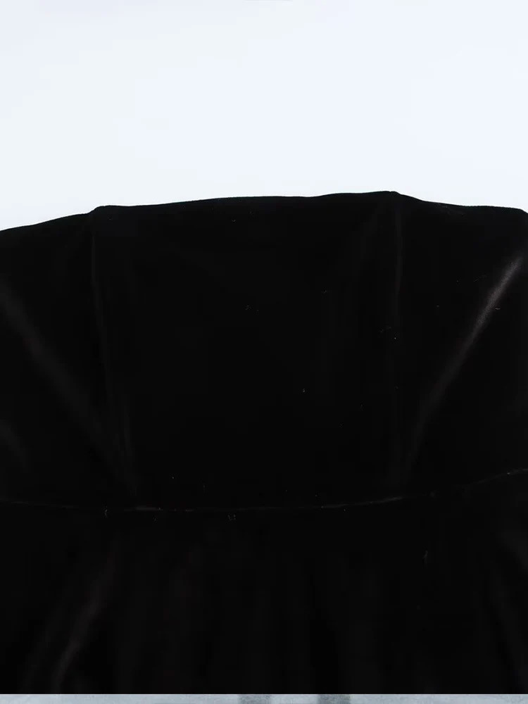 Autumn and Winter Arrivals Fashion Temperament Womens Wear Velvet Jumpsuit Sleeveless Short Dress 250206