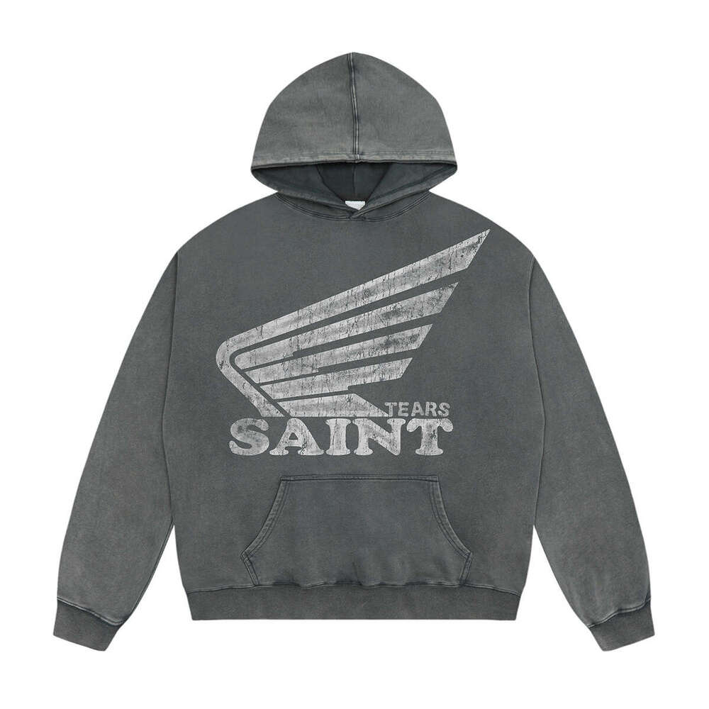 FTF washed old stir fried salt vintage looped hoodie Saint Michael trendy hooded sweatshirt
