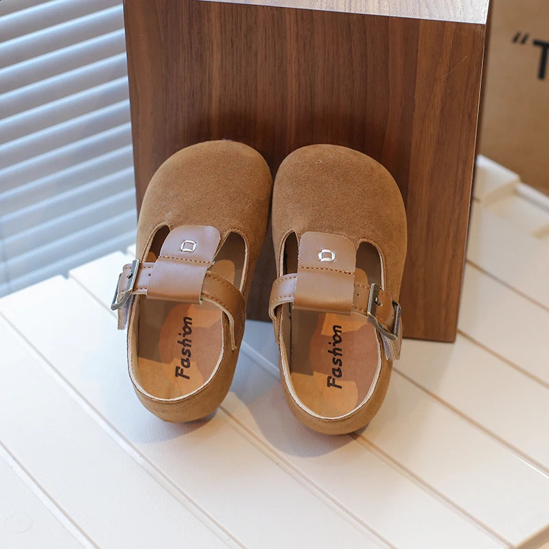 Kids Shoes Spring Autumn Childrens Causal Simple Style Flats Shoes Versatile Non-slip Boys Girls Leather Shoe 250206
