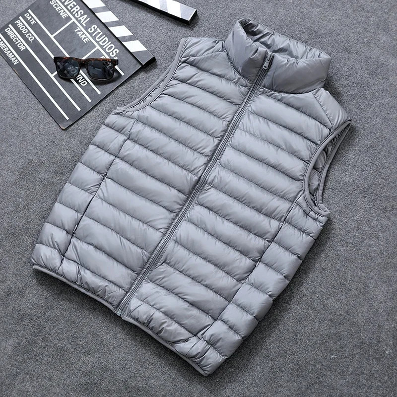 Men Spring Down Vest Jackets Mens Lightweight WaterResistant Packable Puffer Sleeveless Coats Big Size 5xl 6xl 250109