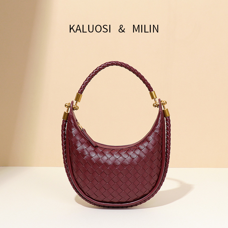 Vintage braided underarm Women's Premium saddle bag Single shoulder Underarm Bag Crescent handbag